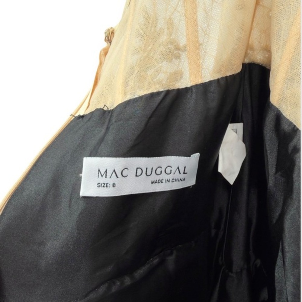 NWT Mac Duggal Black Nude Strapless Embellished Bustier Ball Gown $898 - Size 8 - Picture 14 of 15